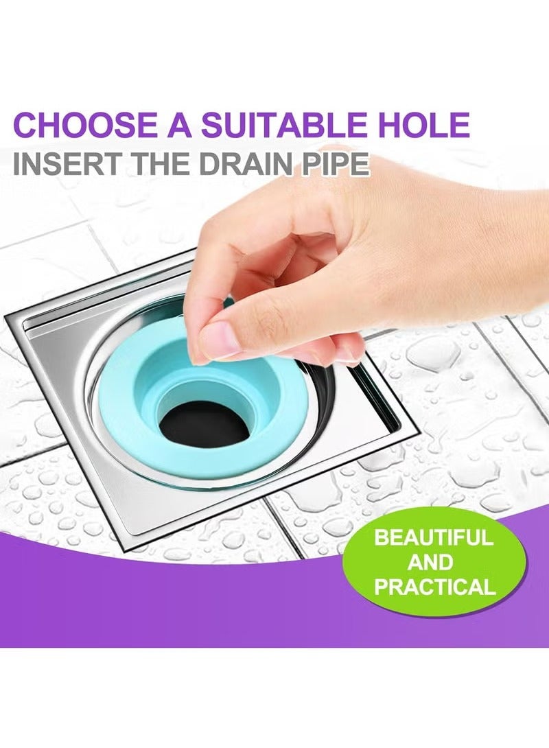 Geustos 6 pcs Universal Fit Drain Pipe Hose Silicone Plug,Bathroom Kitchen Laundry Sewer Seal Ring,Washing Machine Drain Hose Seal Kit for Bathroom Kitchen Cleaning Tools (Multicolor Series) - Image 2