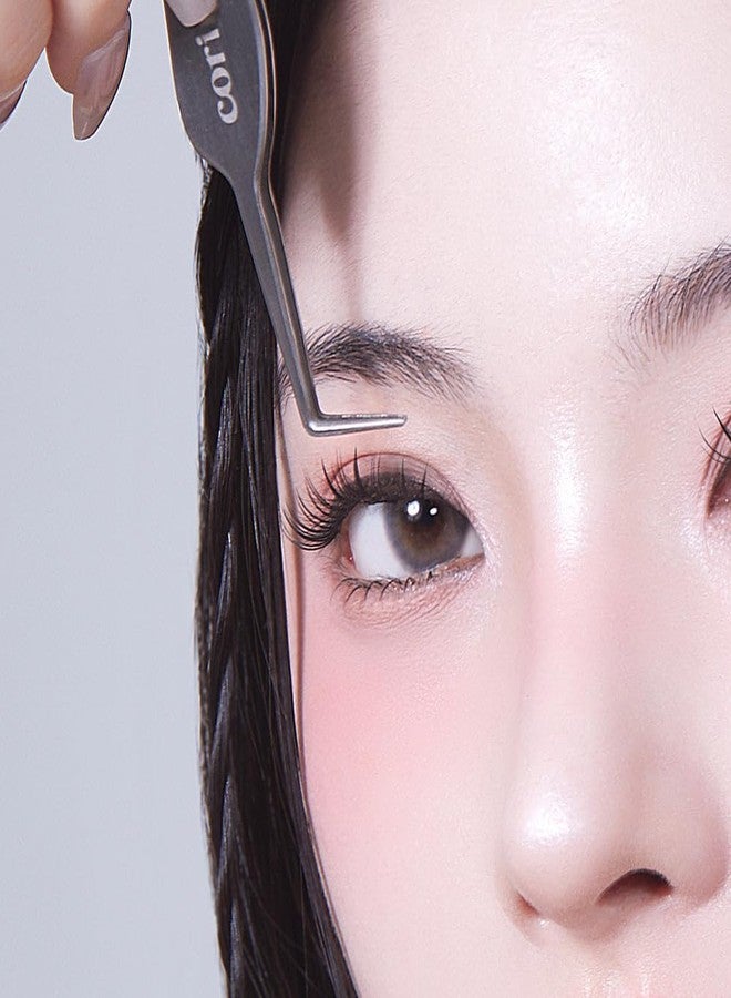 CORINGCO Toktok Hara Pro Fit Stainless Tweezer, Perfect for No Glue False Eyelashes - Image 2