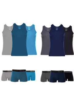 DICE Men's set of 6 boxers and 6 undershirts, multi-colour  - Image 1