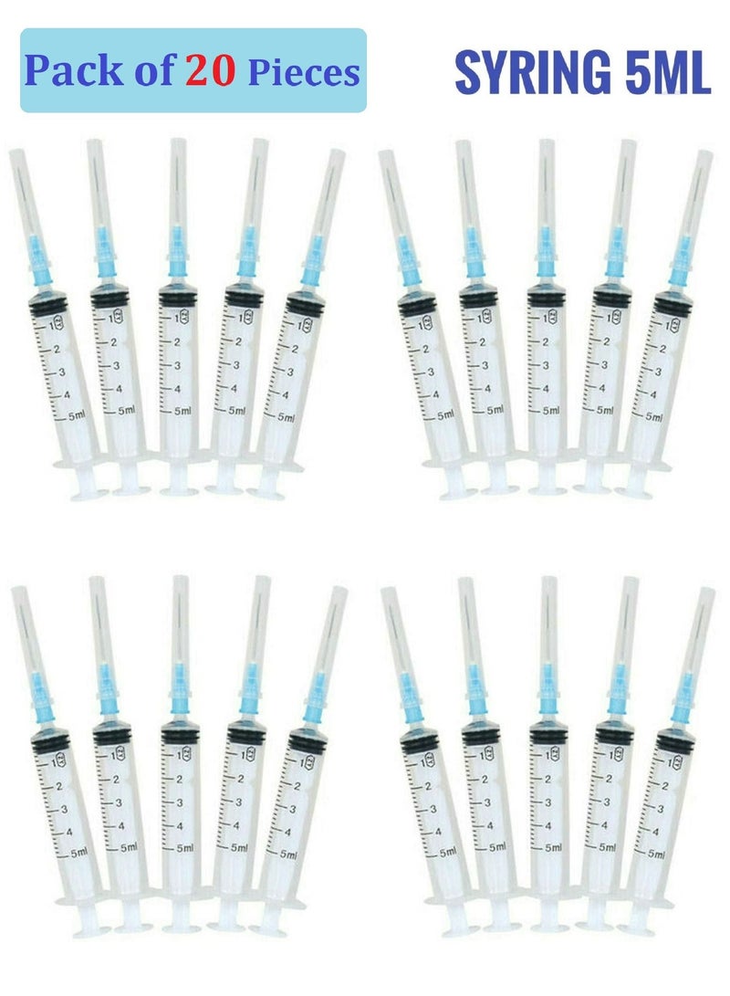 Pack Of 20 Pieces Medical Disposable Syringe 5ml With Needle - Image 1