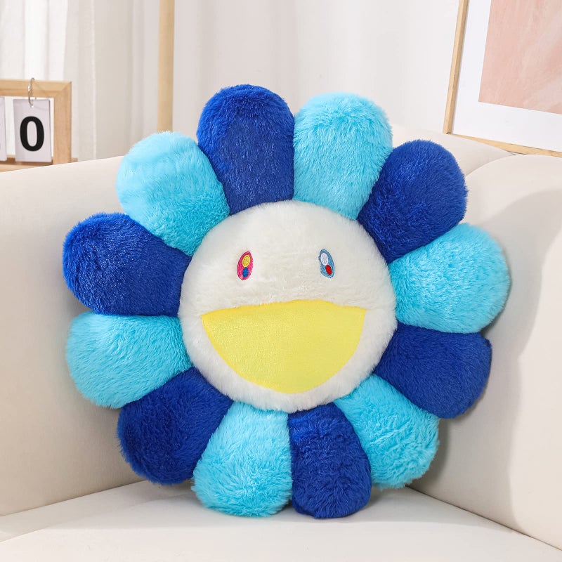 FIONOUT WLRAPSKY Colorful Sunflower Plush Pillow,Flower Pillow,Flower Shaped Throw Pillow,Flower Face Floor Pillow,Cute Room Decor Decorative Pillows for Sofa Bedroom Car Decor Pillows(40cm/15.7in) - Image 1