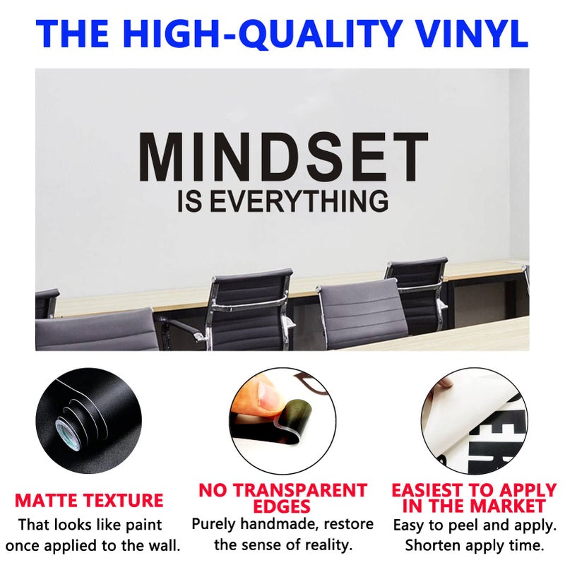 SEATUNE Inspirational Quotes Wall Stickers - Motivational Office Gym Wall Decals - Positive Home Vinyl Art Wall Decor - Mindset is Everything 45""X12.6"" - Image 2