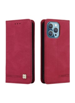 For Iphone16 Phone Leather Case For Iphone15 Phone Case For SamsungS25 Skin Feeling Flip Cover Protective Case A16-Color:Red-Applicable Models:More Model Details Page Table Grids