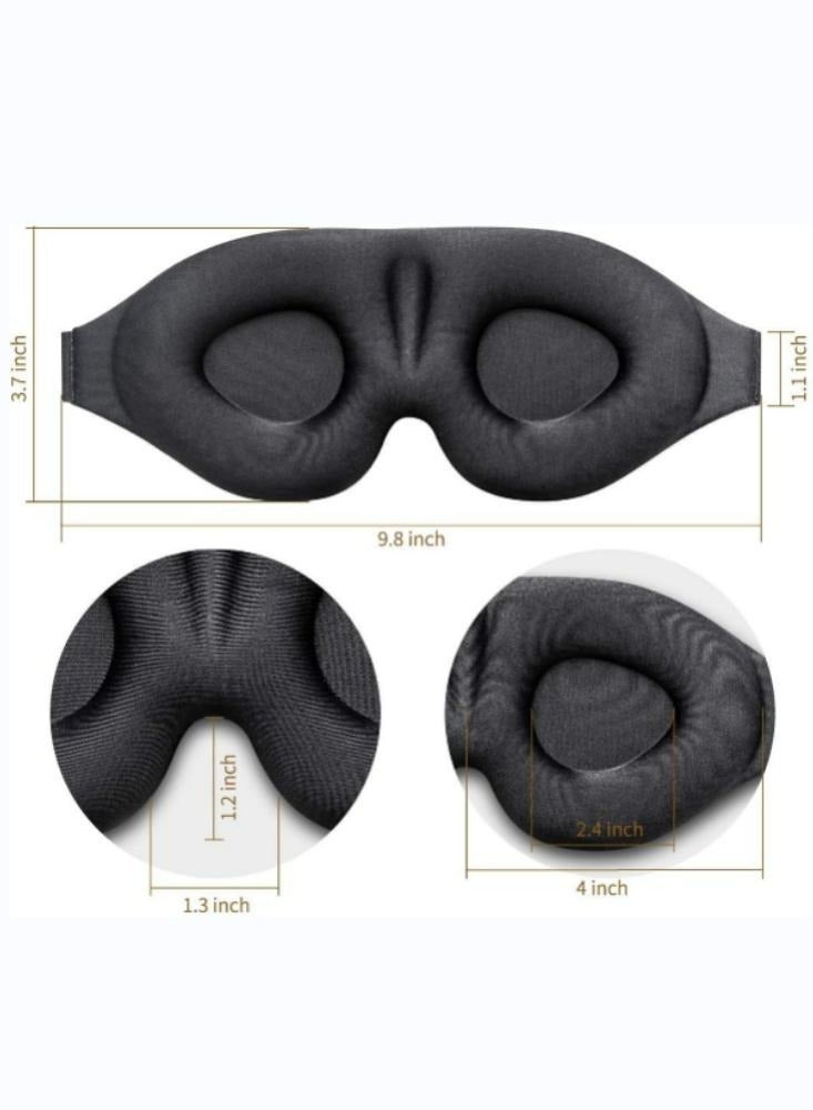 Loquat Adjustable 3D Contour Sleep Mask(Black) - Image 2