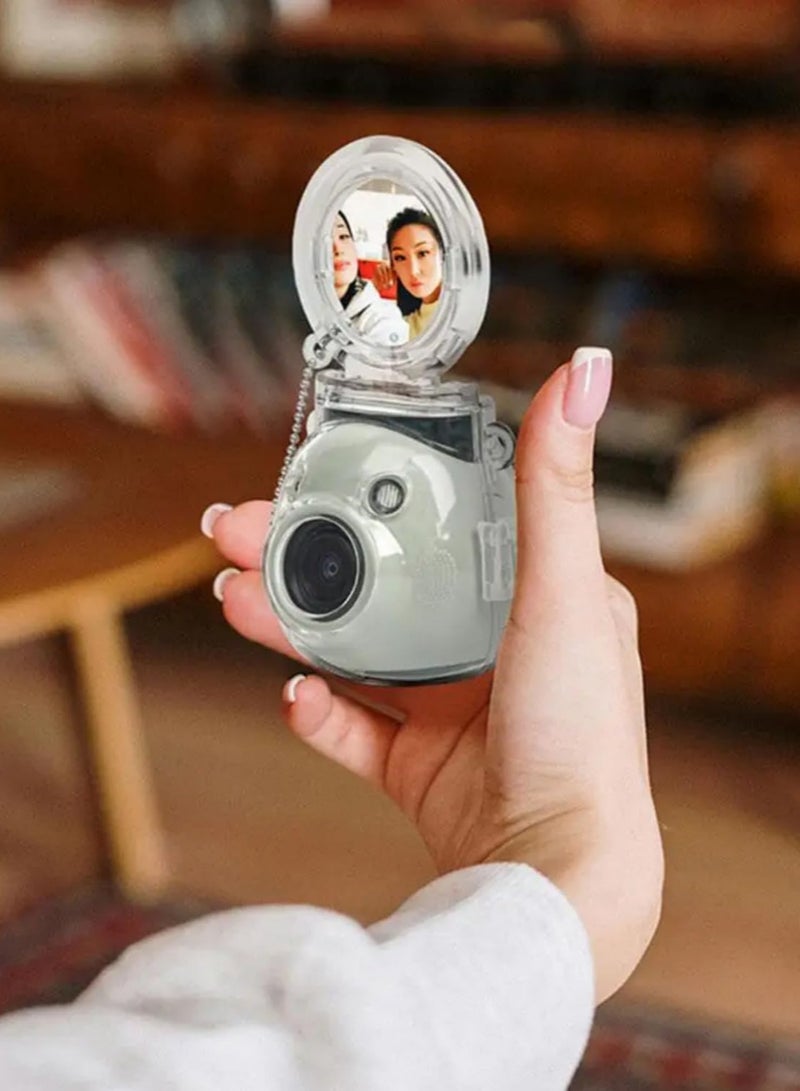 اليشمك لحافظة كريستالية لكاميرا Fuji Instax Pal - مقاومة للخدوش والسقوط، غلاف واقي مع مرآة للتصوير الذاتي، تصميم مبتكر، فتحات دقيقة، هدية مدروسة. - Image 5