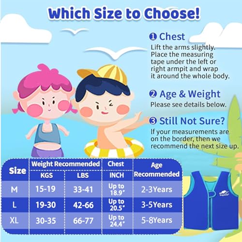 Vine Kids Swim Vest Toddler Learn to Swim Floatation Jackets Training Vest for Boys Girls (5-8 Years) - Image 5