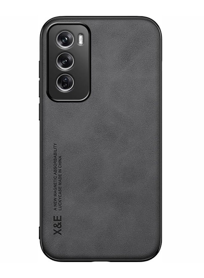 Case for Oppo Reno 12 5G, Shockproof Cases, Anti-Fall Drop Protection, PU+TPU+PC High Quality Materials, Cover Bumper Built-in Metal Plate for Oppo Reno 12 5G (Black) - Image 1