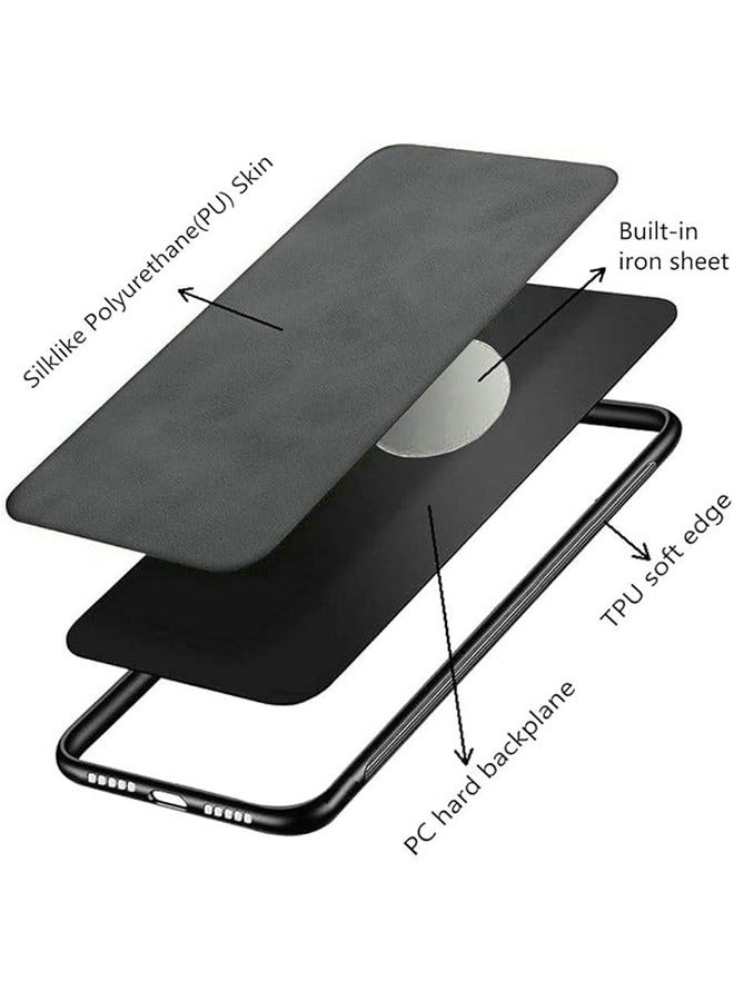 Case for Oppo Reno 12 5G, Shockproof Cases, Anti-Fall Drop Protection, PU+TPU+PC High Quality Materials, Cover Bumper Built-in Metal Plate for Oppo Reno 12 5G (Black) - Image 4