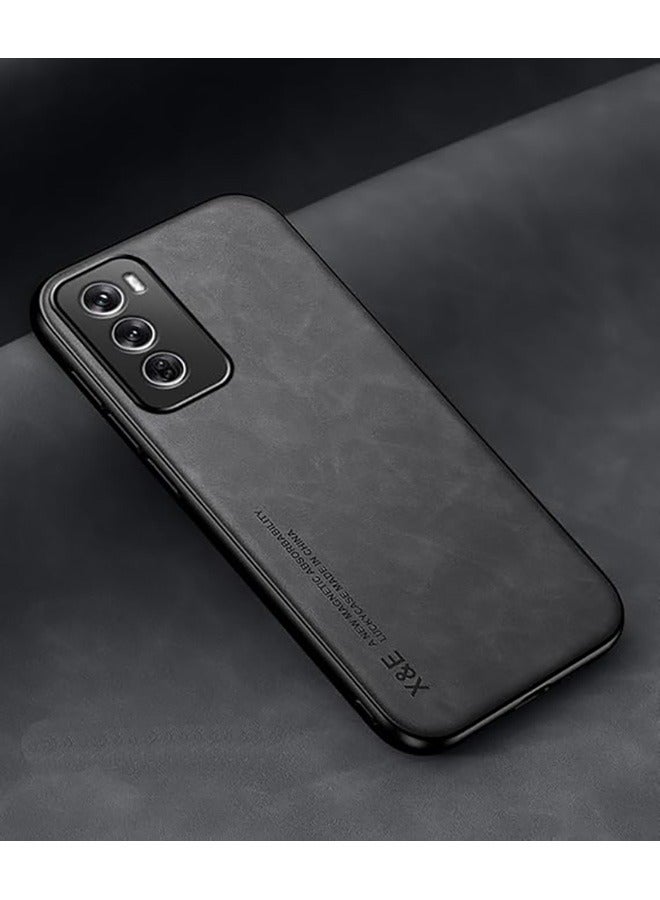 Case for Oppo Reno 12 5G, Shockproof Cases, Anti-Fall Drop Protection, PU+TPU+PC High Quality Materials, Cover Bumper Built-in Metal Plate for Oppo Reno 12 5G (Black) - Image 5
