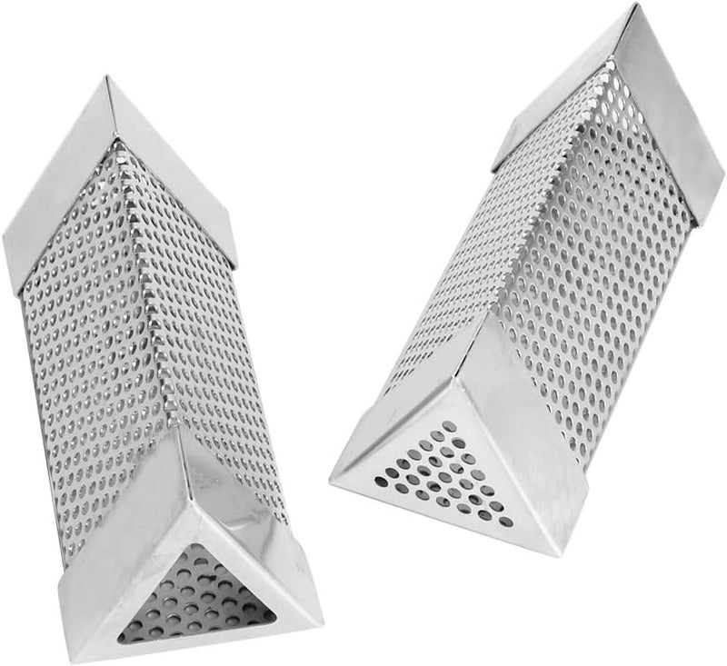 Triangular Stainless Steel BBQ Smoker Tube 6 Inch Grill Accessory Pellets Box - Image 3