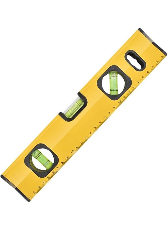 PROMASS promass Level for Magnetic Torpedo, 30cm Conduit Level, Aluminum-Sided with 4 Magnetic Level, Magnetic Torpedo Level and Ruler for Construction, Picture Hung Wall and Home Renovation,Yellow  - Image 1