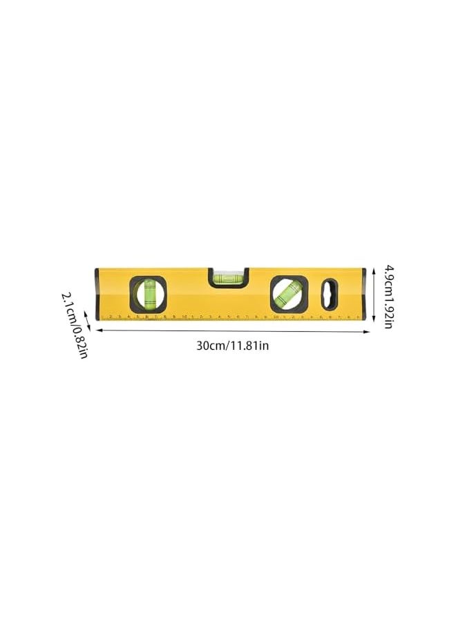 PROMASS promass Level for Magnetic Torpedo, 30cm Conduit Level, Aluminum-Sided with 4 Magnetic Level, Magnetic Torpedo Level and Ruler for Construction, Picture Hung Wall and Home Renovation,Yellow  - Image 2