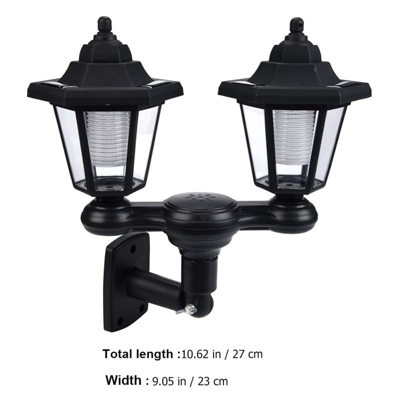 Dual Head Solar Wall Light Outdoor LED White For Garden Porch Patio - Image 3