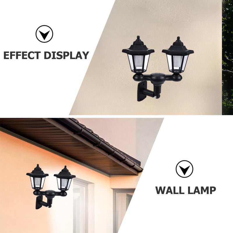 Dual Head Solar Wall Light Outdoor LED White For Garden Porch Patio - Image 4