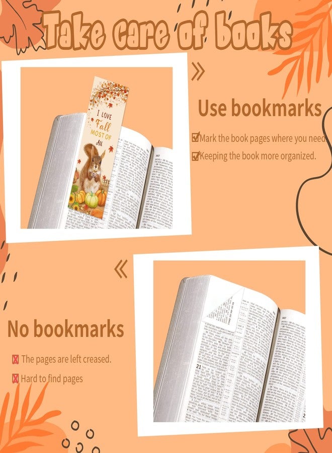 YoeeJob 48 Pcs Cute Fall Bookmarks Bulk for Book Lovers, Book Markers for Women/Men/Kids, Personalized Bookmark in Autumn/Thanksgiving, Ideal Birthday/Holiday Gift for You Friend - Image 4
