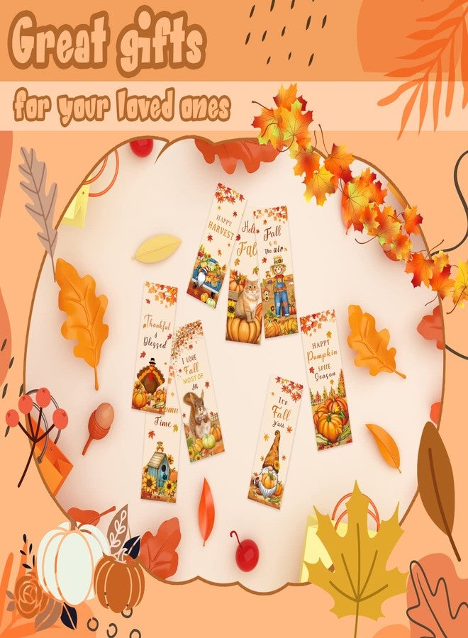 YoeeJob 48 Pcs Cute Fall Bookmarks Bulk for Book Lovers, Book Markers for Women/Men/Kids, Personalized Bookmark in Autumn/Thanksgiving, Ideal Birthday/Holiday Gift for You Friend - Image 3