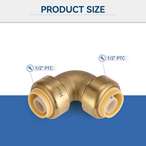GUOFIS 1/2" 90-Degree Pushfit Elbow,12 Pack Push-fit Elbows with 1 Pack Disconnect Clip, Push-to-Connect Plumbing Fittings for PEX, Copper, CPVC(PF042-12Pack) - Image 4