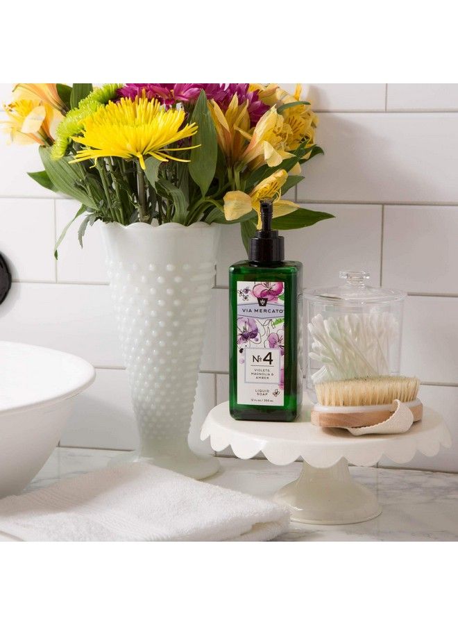 Via Mercato Liquid Soap Shea Butter Enriched (12 Oz) No. 4 Violets Magnolia & Amber - Image 3