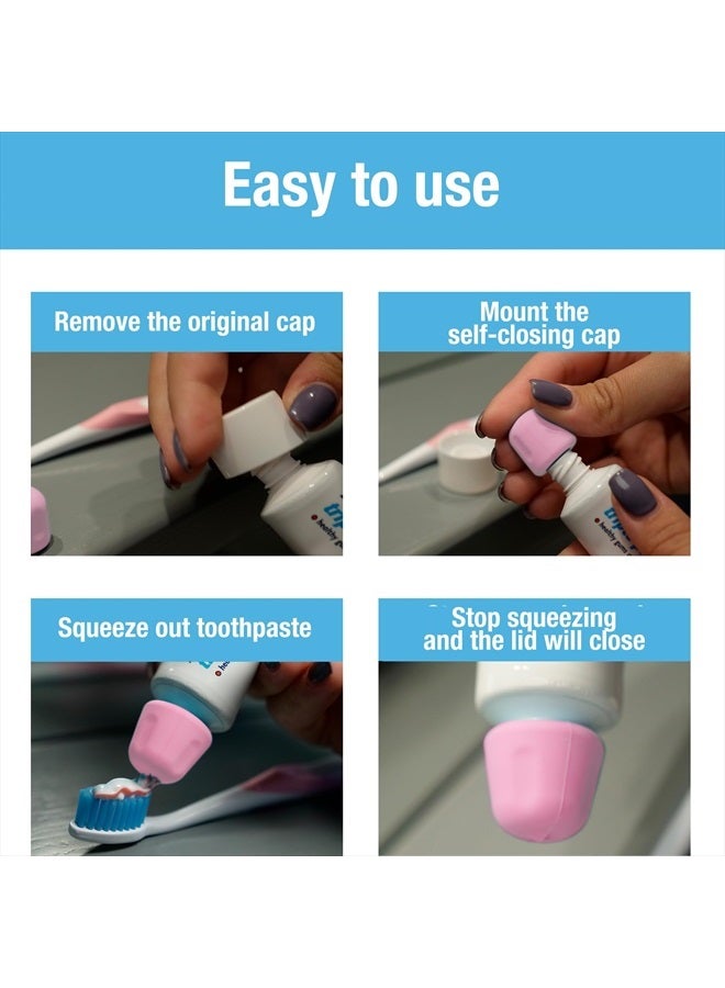 Tilcare Self Closing Toothpaste Caps 6-Pack by Tilcare - No Waste Cap Dispensers for Adult and Kids Bathroom - Mess-Free Toothpaste Lids - Easy to Use, Food Grade Silicone and BPA-Free Toppers  - Image 5