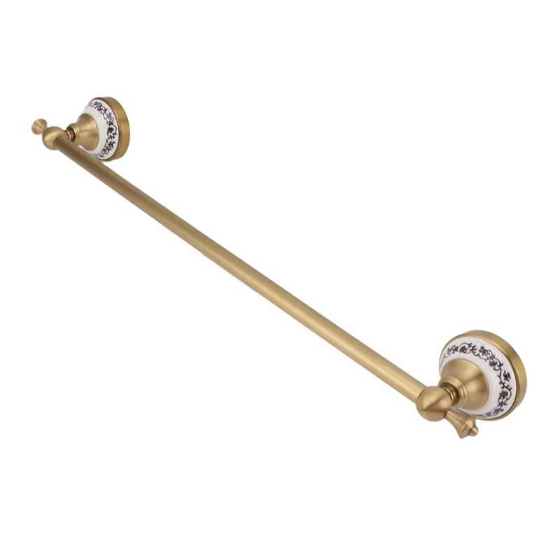 Towel Bar European Style Single Rod Hanging Bath Towel Holder Copper Towel Rack for Bathroom Toilets Antique Color - Image 1