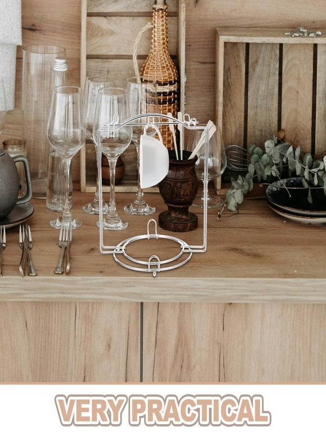 جارنيك منظم أكواب وأطباق من الفولاذ المقاوم للصدأ من جارنيك، حامل لأكواب وأطباق، مناسب لخزائن المطبخ ورفوفها، يتسع لـ 4 أكواب و6 أطباق، لون فضي - Image 2