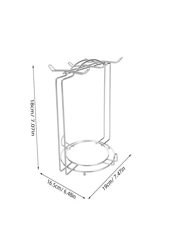 جارنيك منظم أكواب وأطباق من الفولاذ المقاوم للصدأ من جارنيك، حامل لأكواب وأطباق، مناسب لخزائن المطبخ ورفوفها، يتسع لـ 4 أكواب و6 أطباق، لون فضي - Image 5