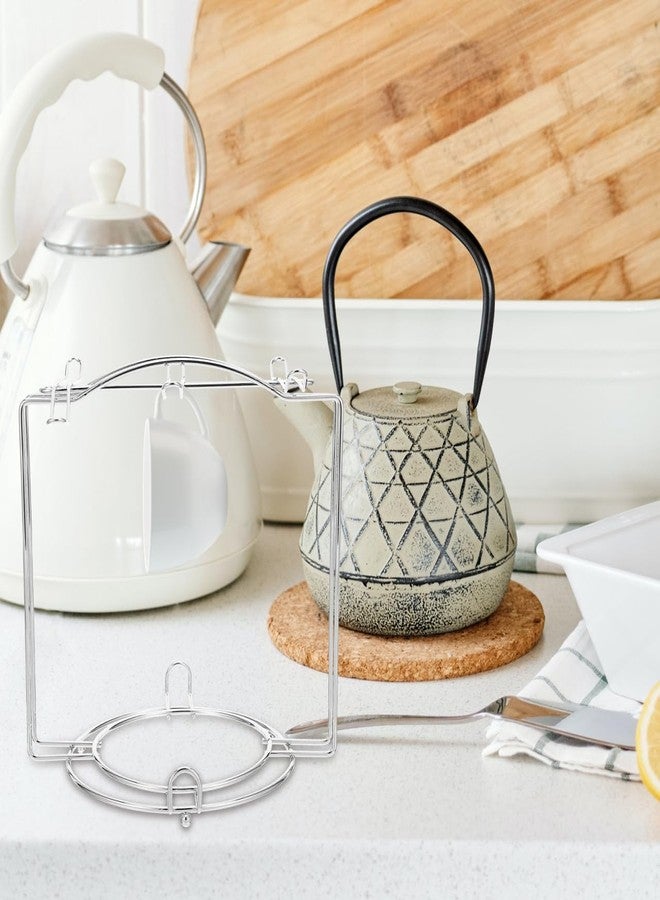 جارنيك منظم أكواب وأطباق من الفولاذ المقاوم للصدأ من جارنيك، حامل لأكواب وأطباق، مناسب لخزائن المطبخ ورفوفها، يتسع لـ 4 أكواب و6 أطباق، لون فضي - Image 4