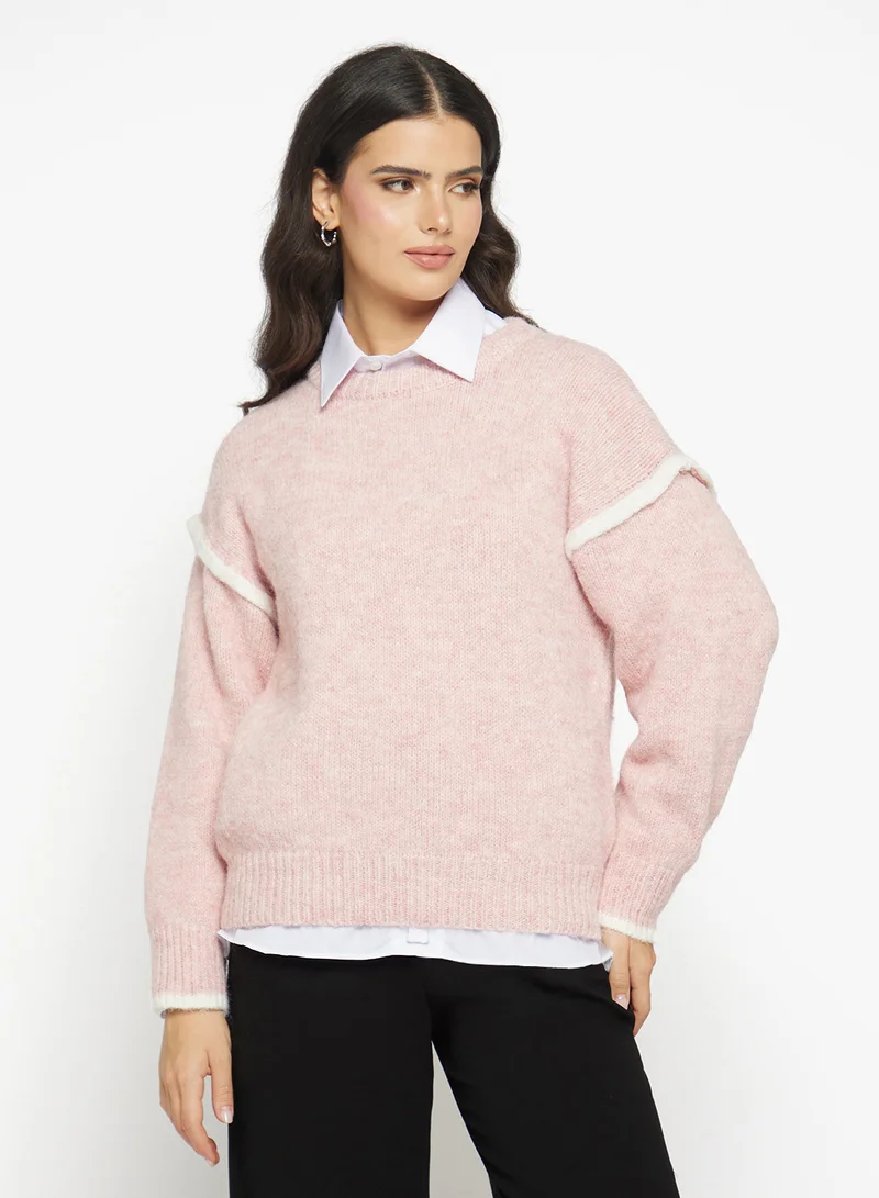 Ginger Oversize Contrast Trim Detail Sweater