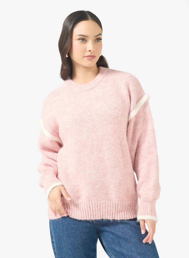 Ginger Oversize Contrast Trim Detail Sweater