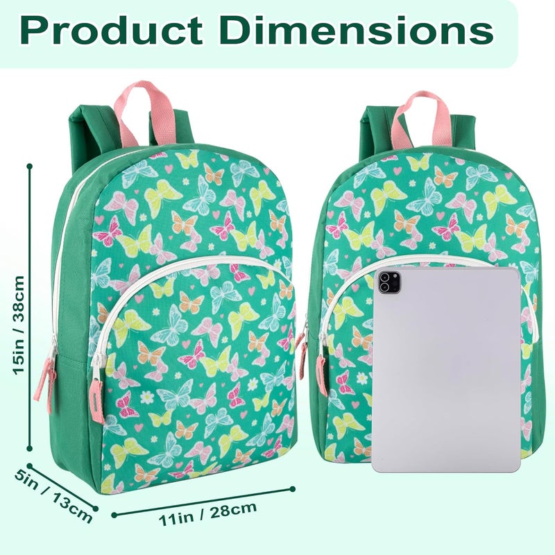 Trailmaker 15 Inch Kids Backpacks for Boys & Girls | Preschool, Kindergarten, Elementary School Backpacks with Adjustable, Padded Straps (Beautiful Butterflies) - Image 4