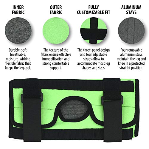 ORTONYX 13" Kids Knee Immobilizer Pediatric Brace - Breathable and Lightweight - Straight Leg Support - Knee Splint for Child / ACJB2117GN-2 - Image 5