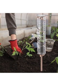 NIBEMINENT Rain Gauge Glass 7 Inch Dual Scale Spiral Detachable Metal Frame Sturdy Reliable for Outdoor Yard Garden Lawn Backyard Front Door Weather Watchers Gifts 4PCS  - Image 4
