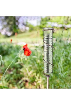 NIBEMINENT Rain Gauge Glass 7 Inch Dual Scale Spiral Detachable Metal Frame Sturdy Reliable for Outdoor Yard Garden Lawn Backyard Front Door Weather Watchers Gifts 4PCS  - Image 5