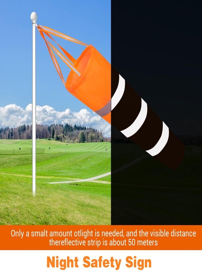 JOUTYFOR 4 Pcs Airport Windsocks Measurement Sock Bag with Reflective Belt Oxford Fabric Ripstop Wind Sock Wind Direction Indicator Windsocks Outdoor Aviation Flag for Airport Farm(31.5 Inch) - Image 3