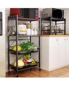 4-Tier Kitchen Rack and Shelves Stand with Wheels, Storage Organizer For Microwave Oven, Fruits, Vegetables, Pots, Pans, Jars, Utensils - pzsku/ZE195693533548A671621Z/45/_/1658493069/87577b18-c50d-4019-8b0f-c2e9a5205748