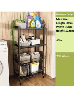 4-Tier Kitchen Rack and Shelves Stand with Wheels, Storage Organizer For Microwave Oven, Fruits, Vegetables, Pots, Pans, Jars, Utensils - pzsku/ZE195693533548A671621Z/45/_/1658493069/e8bcd744-ccf5-42fa-8b24-59dd3c708b1d