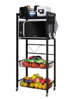 4-Tier Kitchen Rack and Shelves Stand with Wheels, Storage Organizer For Microwave Oven, Fruits, Vegetables, Pots, Pans, Jars, Utensils - pzsku/ZE195693533548A671621Z/45/_/1703318778/31acfb4d-eb0b-48b8-b92c-2ee12f9d6052