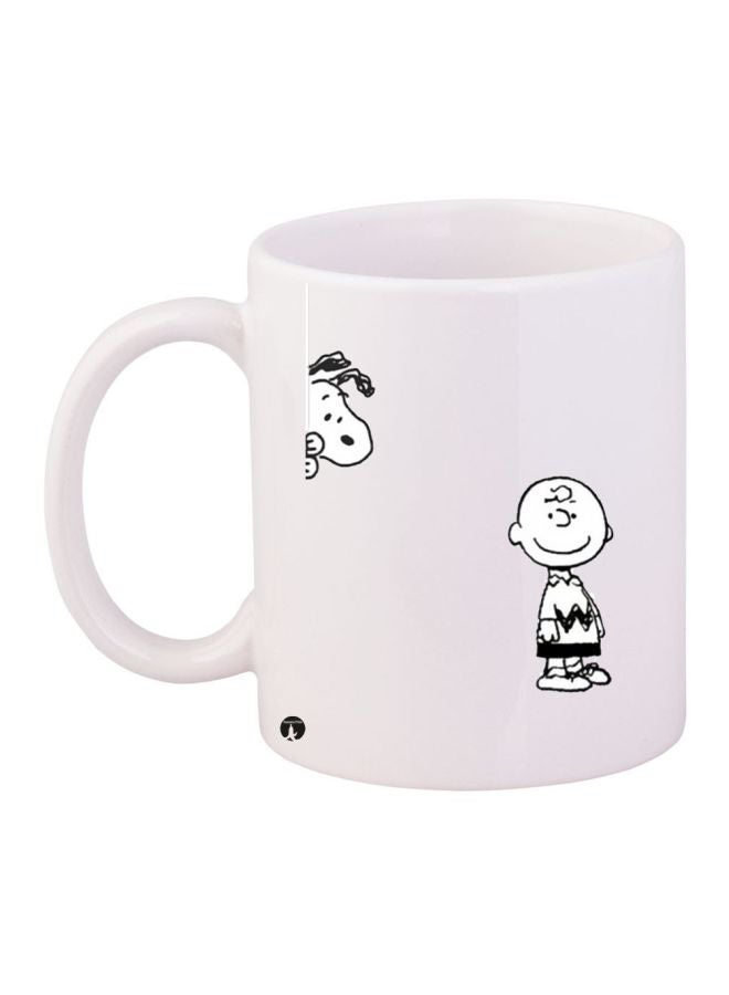RYN Cartoon Printed Coffee Mug White/Black 11ounce