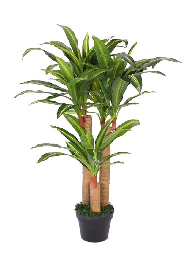 MARCOLO Artificial Dracaena Tree with Pot, Green, Indoor Decor, Realistic Foliage (100cm) - Image 1
