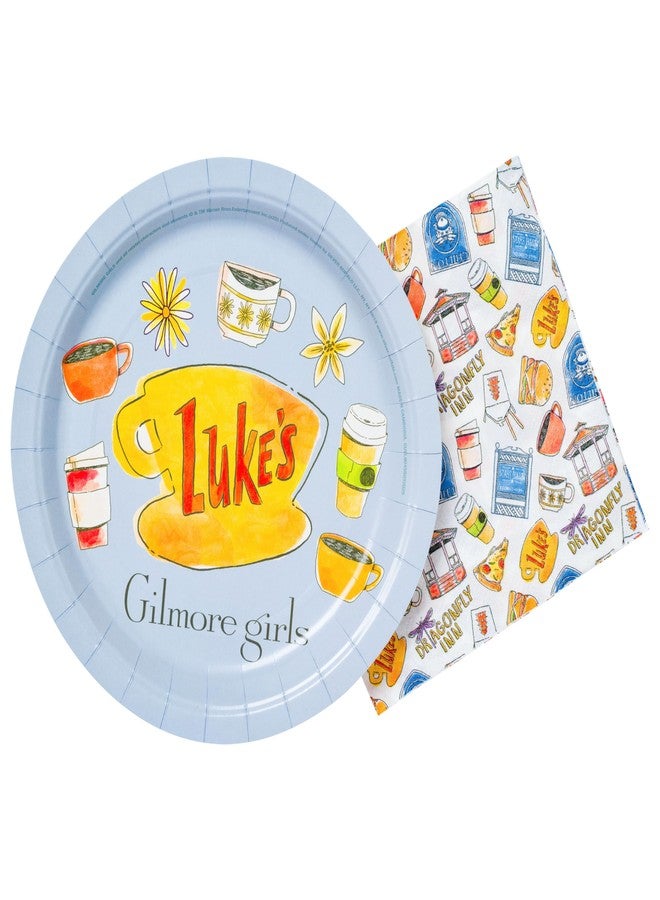 سيلفر بوفالو مجموعة مناديل ورقية وأطباق حفلات من سيلفر بافالو جيلمور غيرلز، 32 قطعة - Image 2