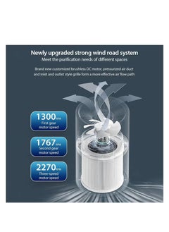 شو وو جهاز تنقية الهواء USB 360° فلتر هواء مع 3 سرعات يزيل 99.97% من الغبار وحبوب اللقاح ووبر الحيوانات الأليفة ورائحة الشعر ينقي ما يصل إلى 71 مترًا مربعًا/ساعة لغرفة النوم والمنزل والمكتب  - Image 2