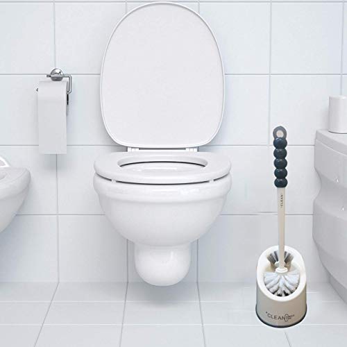 Inditradition 2 in 1 Toilet Cleaning Nylon Brush with Storage Box, Main and Under Rim Brush, Heavy Bristles (White, Large) - Image 2