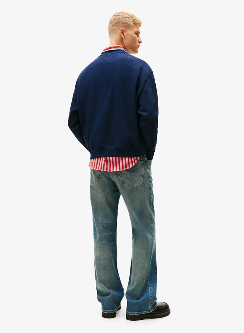 تومي جينز سويت شيرت بياقة دائرية برسومات مستوحاة من التسعينيات