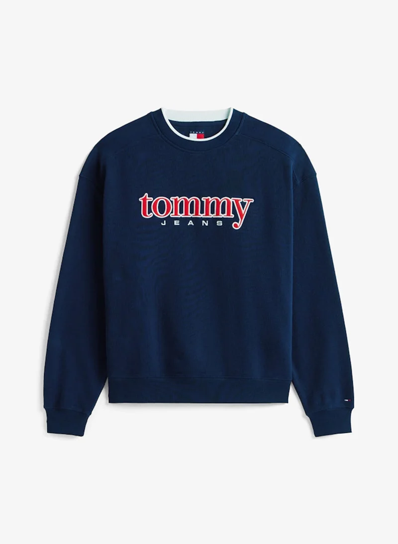 TOMMY JEANS  90S Texture Graphic Crew Neck Sweatshirt for Men | Best Price UAE