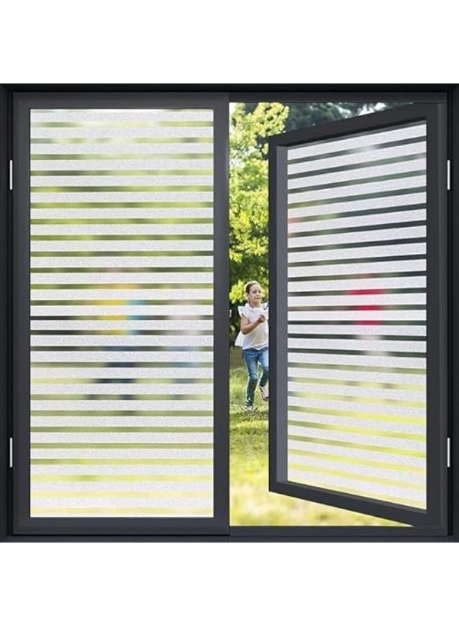 ستائر نافذة للحفاظ على الخصوصية غشاء نافذة مخطط ذاتية اللصق لحماية الخصوصية، غشاء فينيل زجاجي لحجب الاشعة فوق البنفسجية لتزيين النوافذ والابواب مقاس 60 × 200 سم - Image 2