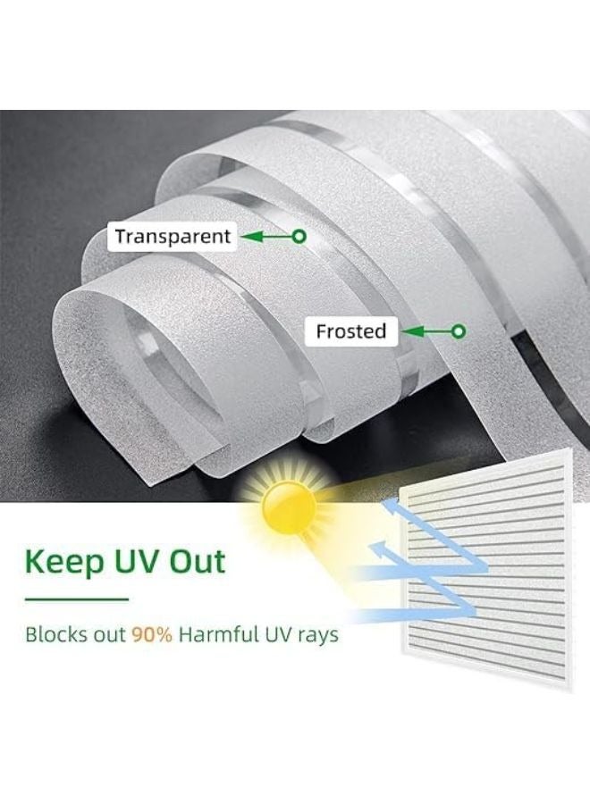 ستائر نافذة للحفاظ على الخصوصية غشاء نافذة مخطط ذاتية اللصق لحماية الخصوصية، غشاء فينيل زجاجي لحجب الاشعة فوق البنفسجية لتزيين النوافذ والابواب مقاس 60 × 200 سم - Image 4