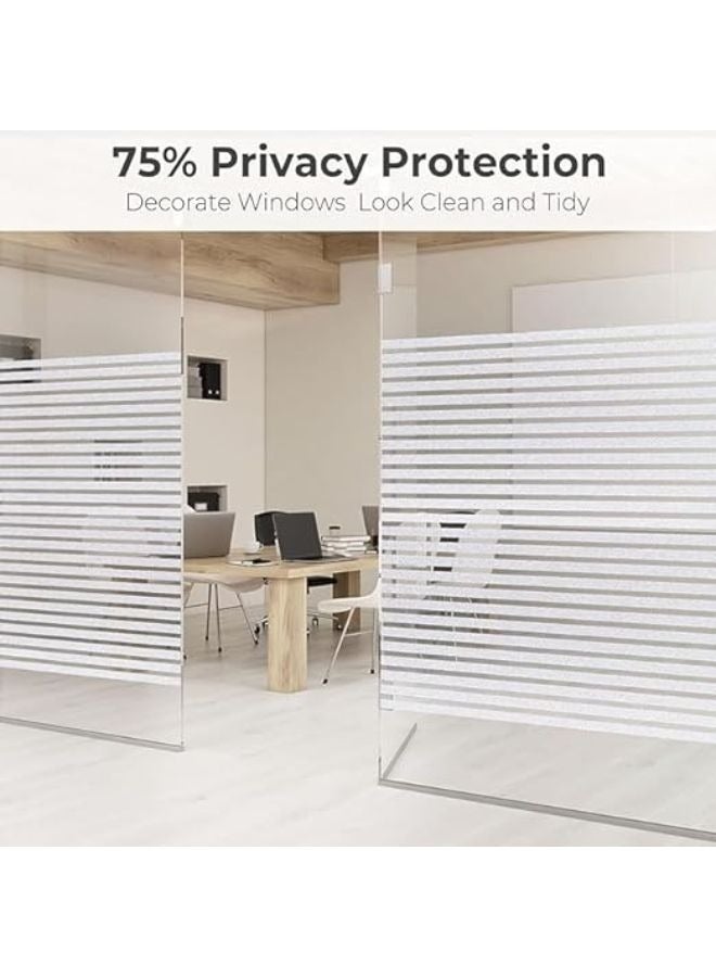 ستائر نافذة للحفاظ على الخصوصية غشاء نافذة مخطط ذاتية اللصق لحماية الخصوصية، غشاء فينيل زجاجي لحجب الاشعة فوق البنفسجية لتزيين النوافذ والابواب مقاس 60 × 200 سم - Image 5