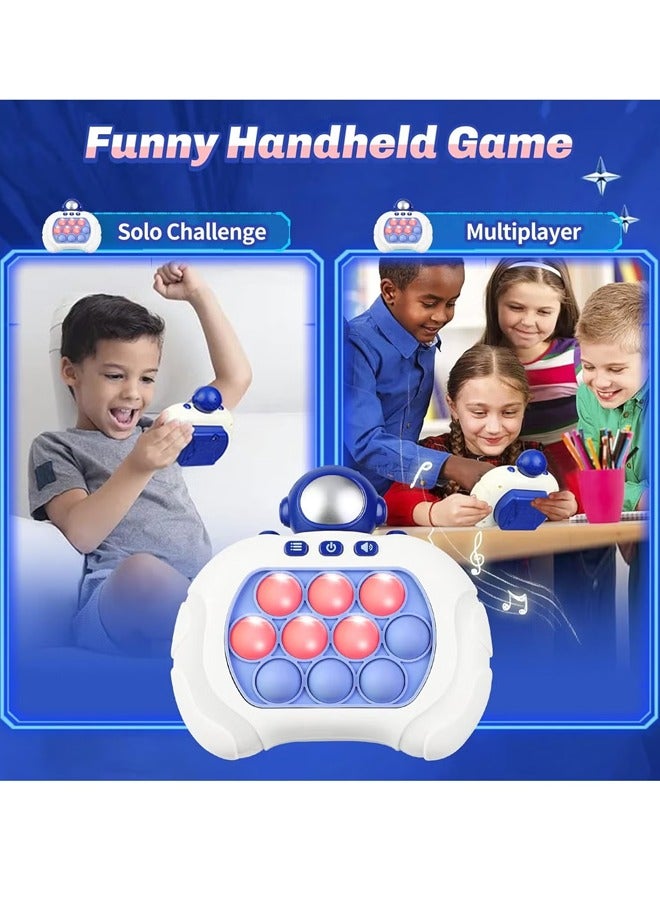 Quick Push Electronic Pop Light Up Games Decompression Puzzle Machine Sensory Push Pop Bubble Toy-Interactive Button Toy for Kids(Blue Astronaut) - Image 3
