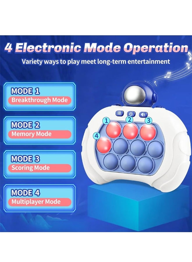 Quick Push Electronic Pop Light Up Games Decompression Puzzle Machine Sensory Push Pop Bubble Toy-Interactive Button Toy for Kids(Blue Astronaut) - Image 4
