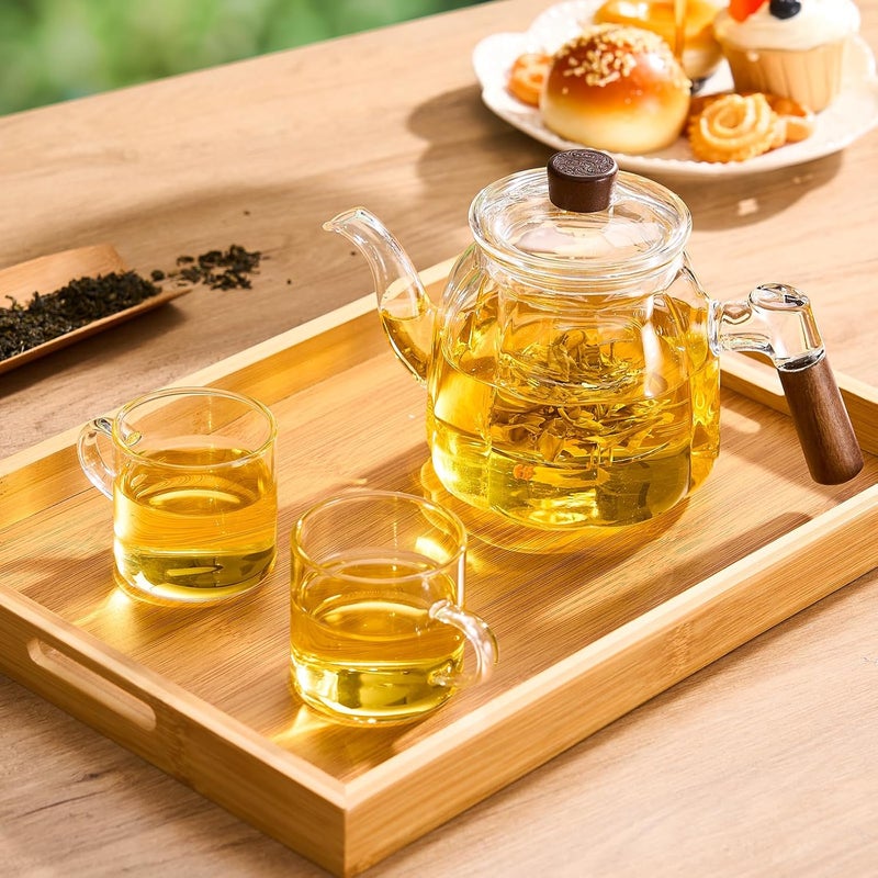 PARACITY Glass Tea Cups Set of 2, 4.3oz Clear High Borosilicate Glass Teacups with Handle, DIshwasher Safe Tea Cup for Espresso Cappuccino Latte Juice - Image 4